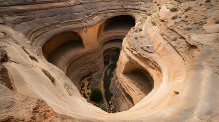 Poster - Centuries Old Water Channels Carved into Ancient Rock Symbolizing the Enduring Power and Passage of Time Through the Shaping Forces of Nature
