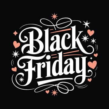 Black Friday Typography Calligraphy Vector Style