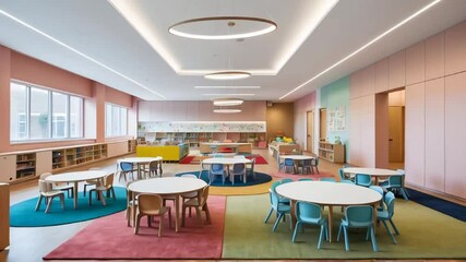  Beautiful interior design of an empty kindergarten