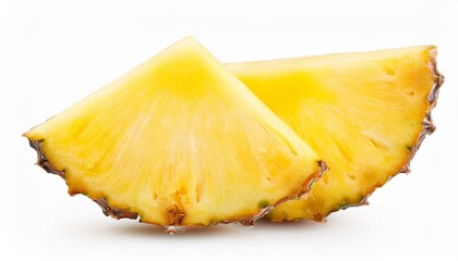 fresh slice pineapple isolated on transparent background