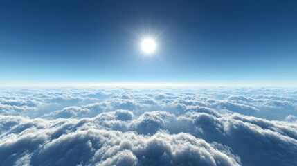Wall Mural - a breathtaking view above the clouds, with a rich blue sky