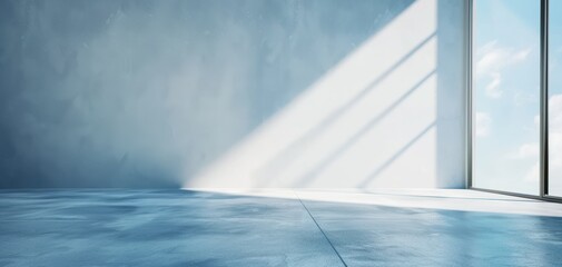 Poster - modern interior space with natural light illuminating a polished floor and minimalist design.