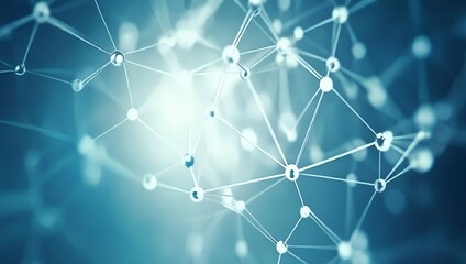 Poster - Abstract blue network with white nodes