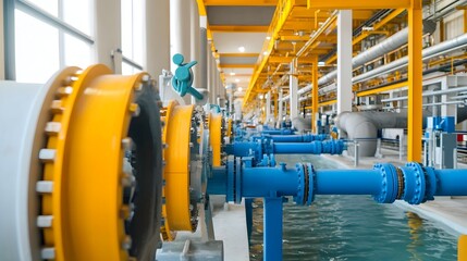 Aufkleber - Harnessing the Energy of the Sea A Modern Desalination Plant Providing Sustainable Fresh Water from the Ocean  This innovative facility utilizes advanced technology to extract and purify salt water