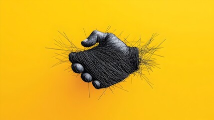 Aufkleber - Intertwining threads forming a handshake representing the strong bond interconnectedness and trust essential in successful business deals partnerships and corporate