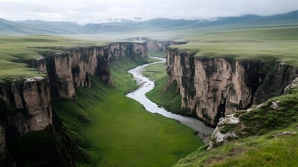 Poster - Majestic canyon carved by millennia of relentless river erosion showcasing the sculpting power of water on the landscape