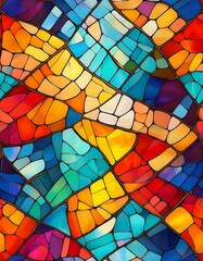 Wall Mural - Colorful mosaic pattern