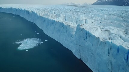 Poster - Massive glaciers melting into the vast powerful ocean symbolizing the slow yet profound process of water gradually reshaping the face of the Earth through climate change and global warming