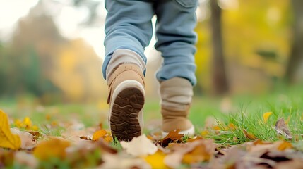 Poster - Peaceful Nature Walk A Child s Serene Journey Through Lush Foliage and Verdant Greenery on a Winding Path  Tranquil Outdoor and Mindful Retreat in a Beautiful Natural Setting