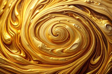 Canvas Print - mesmerizing close-up of swirling golden liquid abstract background