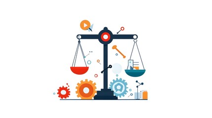 Aufkleber - Scales Balancing Creativity and Productivity   The Symbolic Equilibrium Needed for Effective Business Strategy and Thriving