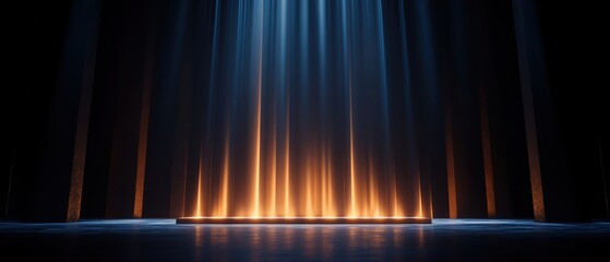 Poster - Stunning light beams illuminating a dark space, creating a dramatic atmosphere.