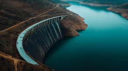Poster - Striking the Balance The Powerful Dam Harnessing a Vast Reservoir s Potential for Hydroelectric Energy Water Supply and Flood Control