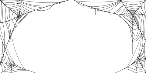 Wall Mural - frame of spider web, vector of spider web on white