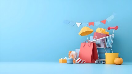 Poster - Visually captivating animated sale banner designed for a website header featuring constantly changing discounts and special offers to entice customers and drive e commerce sales