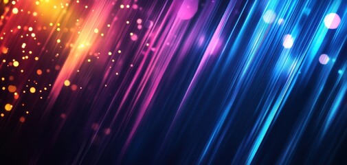 Poster - Vibrant abstract background with colorful light streaks and bokeh effects.
