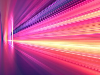 Poster - Vibrant abstract light trails in pink and yellow colors create a dynamic and energetic atmosphere, perfect for digital backgrounds.