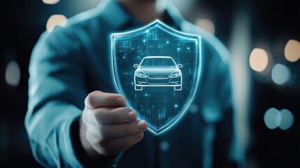 Poster - Car protection shield concept with digital interface