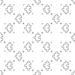 Poster - Jigsaw Puzzle vector linear minimal seamless pattern