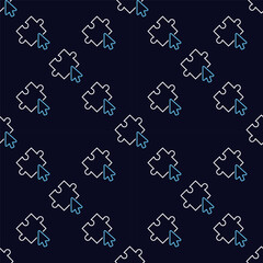 Poster - Mouse Cursor on Jigsaw Puzzle vector outline seamless pattern