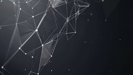 Poster - Abstract digital network with white lines