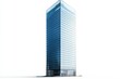 © Visual Odyssey - single business skyscraper isolated on white background. Business center, Generative AI