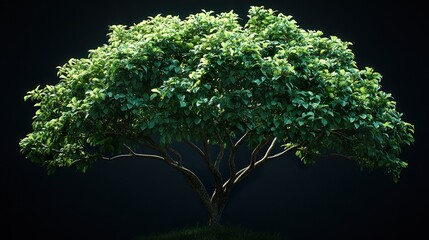 Realistic Tree with Intricate Branches and Lush Green Foliage