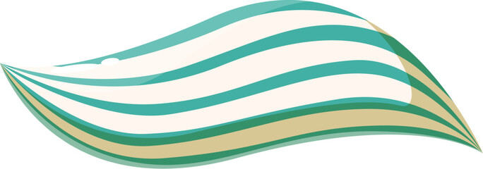 Aufkleber - Abstract wavy shape with green and gold stripes flowing on a white background, creating a dynamic and elegant design element