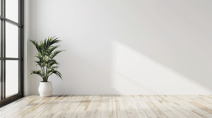 Poster - blank white wall for mockup branding in modern office