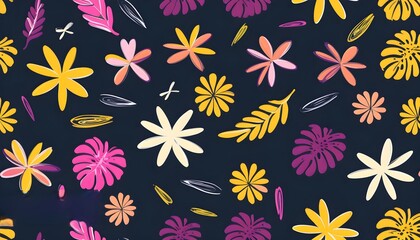 Vibrant tropical collage featuring exotic plants and patterns for modern design applications in textiles and interiors