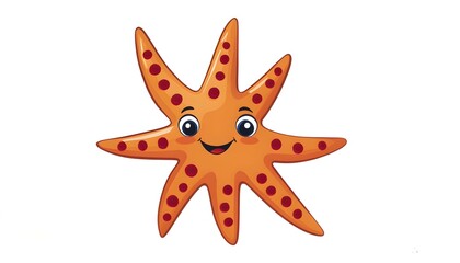 Playful cartoon starfish swimming gracefully in vibrant underwater scenery