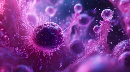 Wall Mural - abstract purple cell biology science background