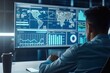 © Andrei - A person is using a laptop to type on a screen with many graphs and charts