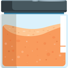 Poster - Glass jar filled with orange liquid substance being analyzed in laboratory
