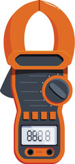 Poster - Digital clamp meter showing measurement result icon, professional tool for electricians working with electrical systems