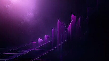 A dynamic purple business chart on a dark backdrop, showcasing growth and trade concepts, with mock-up space for branding