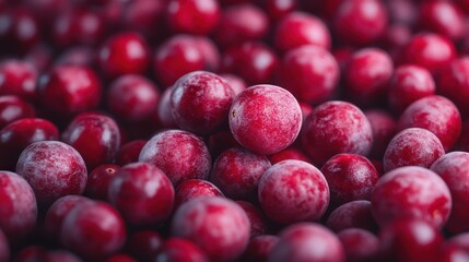 Sticker - A vibrant collection of fresh red cranberries showcased in vivid natural light, capturing the intricate details and rich colors of the fruit's surface.