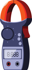 Poster - Digital clamp meter showing measurement result isolated on white background