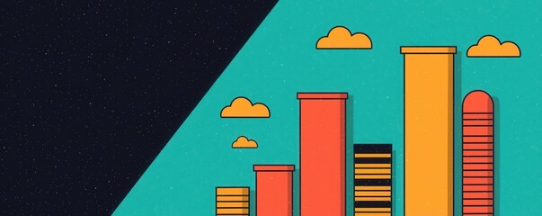 Milestone icons, project management stages, flat design illustration