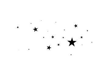 Wall Mural - stars on a white background. black star shooting with an elegant star.meteoroid, comet, asteroid, st