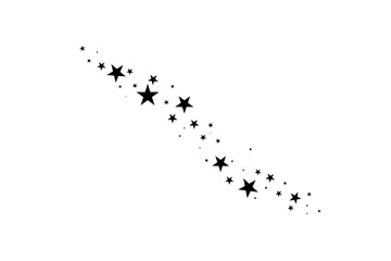 Wall Mural - stars on a white background. black star shooting with an elegant star.meteoroid, comet, asteroid, st