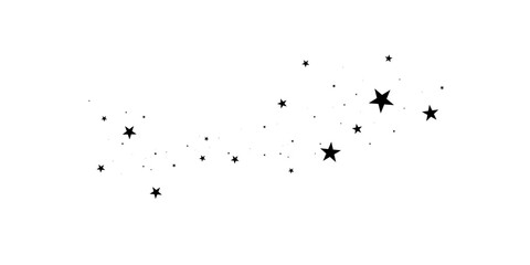 Wall Mural - stars on a white background. black star shooting with an elegant star.meteoroid, comet, asteroid, st
