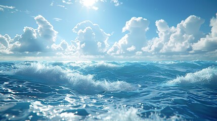 Poster - Ocean Waves and Blue Sky