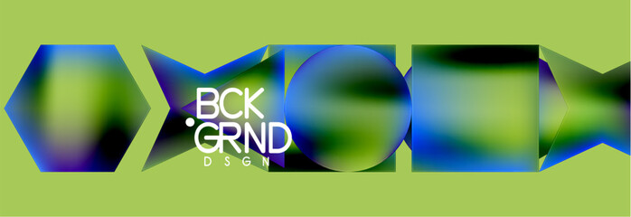 Poster - Neon color geometric shapes square triangle circle abstract background. Vector Illustration For Wallpaper, Banner, Background, Card, Book Illustration, landing page