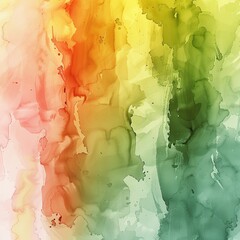 Canvas Print - Abstract Watercolor Painting with Orange, Yellow, and Green Hues