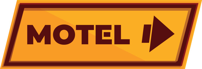 Poster - Orange and brown motel sign pointing to the right with a large arrow