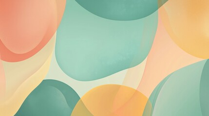 Poster - modern and abstract background created with flowing shapes in green, orange and yellow colors. ideal