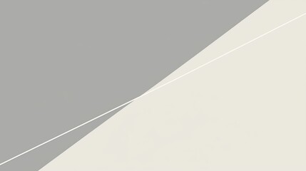Poster - Minimalist abstract composition with a clean white diagonal line on a soft gray and cream background, creating a modern contrast