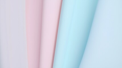 Poster - Minimalistic background image featuring pastel pink and blue paper sheets forming diagonal lines, creating a sense of depth and visual interest