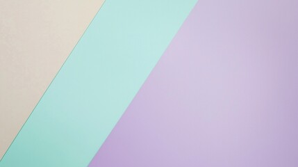 Poster - Minimalist composition forming a geometric pattern with a purple, a turquoise, and a beige paper, ideal for a digital background or a wallpaper